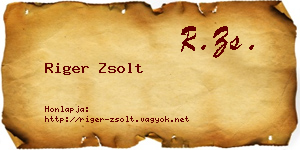 Riger Zsolt névjegykártya